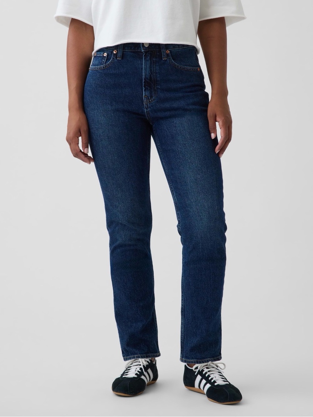 GAP Curvy High Rise 90’s Slim Straight Jeans- Dark Indigo